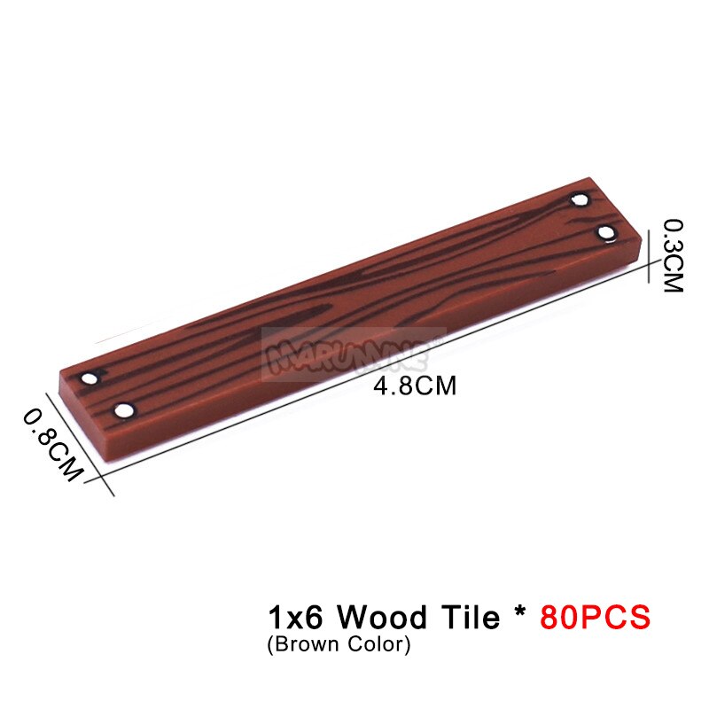 MARUMINE 1x4 Tile Plate Blocks 100PCS Board Floor Wood MOC Classic Building Bricks Idea Bulk Parts 2431 26583 10638 Compatible