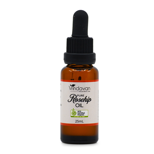 Vrindavan Certified Organic Rosehip Oil – Pure, Natural Skin Care, 25mL