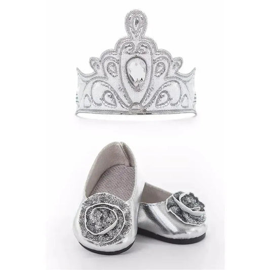 Little Adventures Doll Shoes and Tiara, Silver