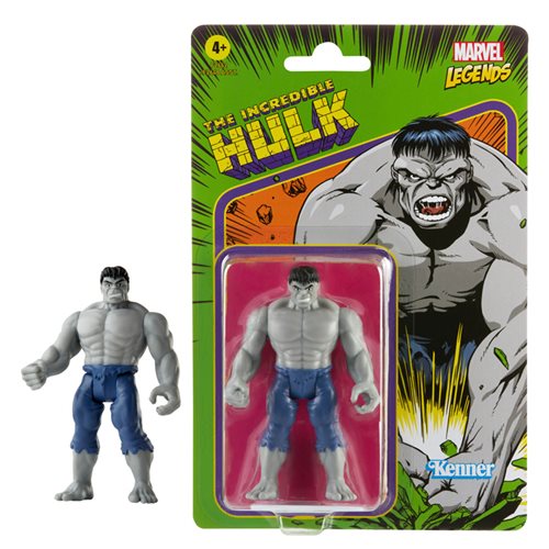 Marvel Legends - Kenner Retro Series - The Incredible Hulk - Gray Hulk 3.75-Inch Action Figure F2662 LOW STOCK